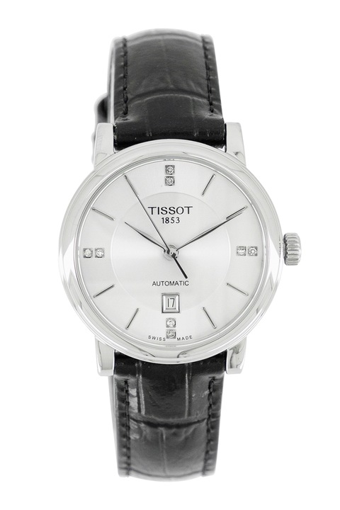 Tissot, Автоматичен часовник с диаманти, Черен, Тъмночервен