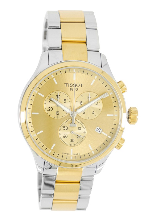 Tissot, Часовник от неръждаема стомана с хронограф, Сребрист, Златист