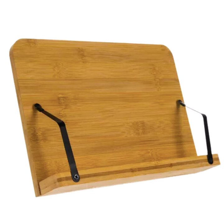 Suport carti, Bambus, Ajustabil, Maro