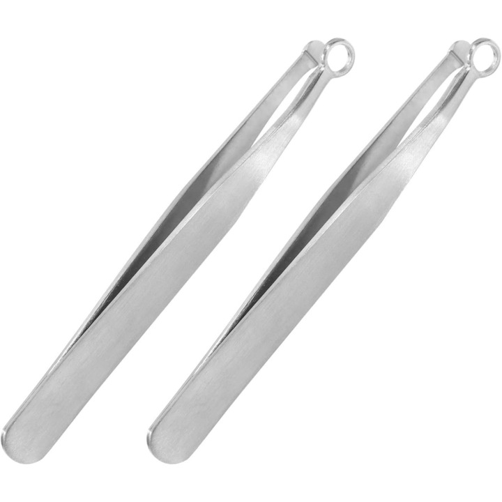 Set 2 pensete, Inox, Negru