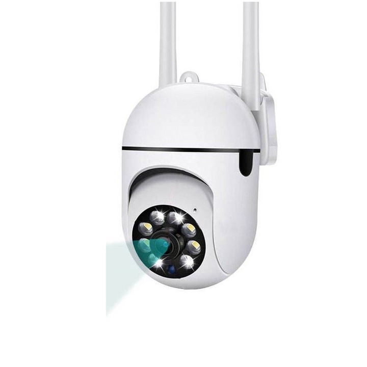 Camera Supraveghere, WIFI Firebox Contolata prin aplicatie IOS sau APPLE 360 Full HD, Baby monitoring cu microfon pe 2 cai emisie/receptie, night vision, detectarea miscarilor, alarma sonora si luminoasa