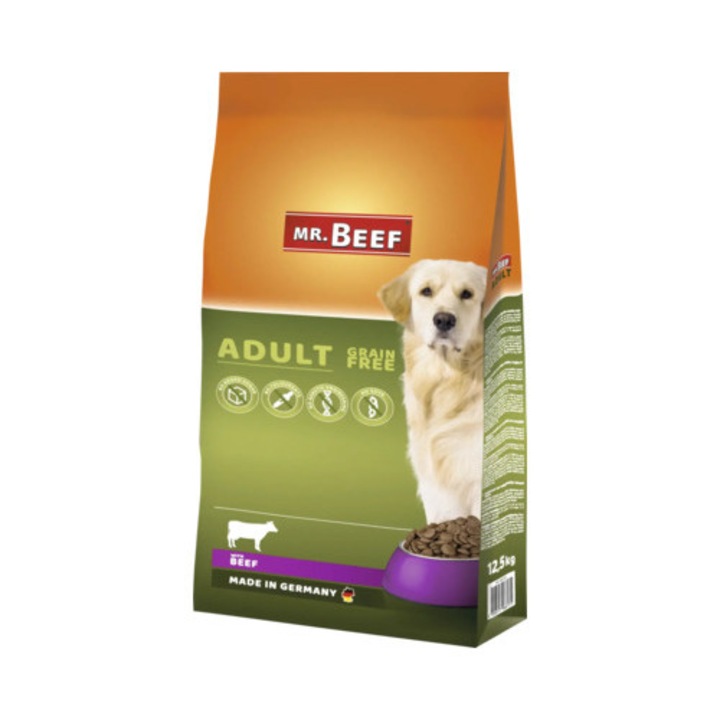 Hrana Uscata Pentru Caini Mr. Beef Adult Cu Vita Fara Cereale 12, 5 Kg