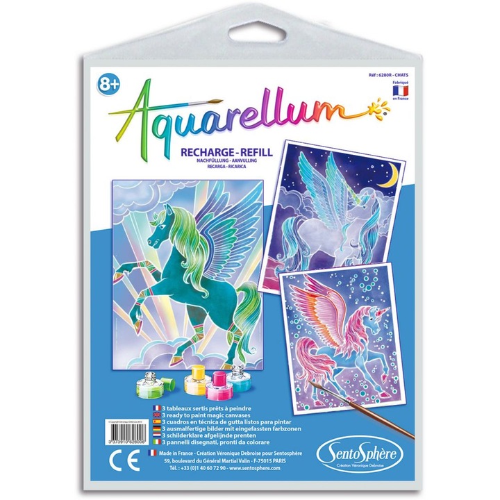 Set pictura Aquarellum Sentosphere, Pegas, 3 planse, 32.5x25cm