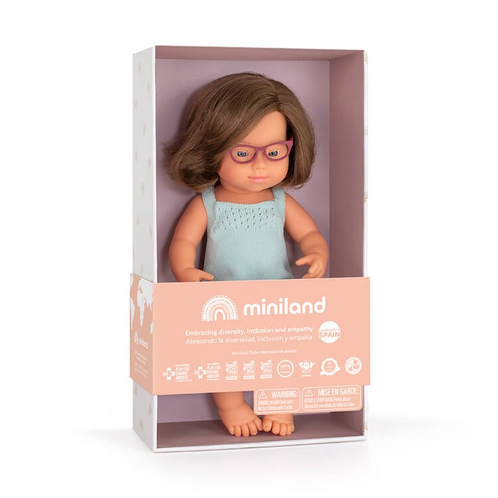 Кукла момиче Miniland, Винил, 38 см, Многоцветна