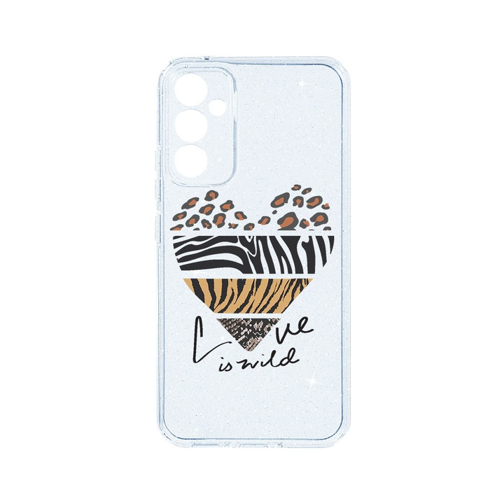 Husa BestCase® Crystal Glitter 2MM, Съвместим със Samsung Galaxy A14 5G, Love Is Wild, Противоударна, Устойчива на износване, Защита на камерата, ST 762