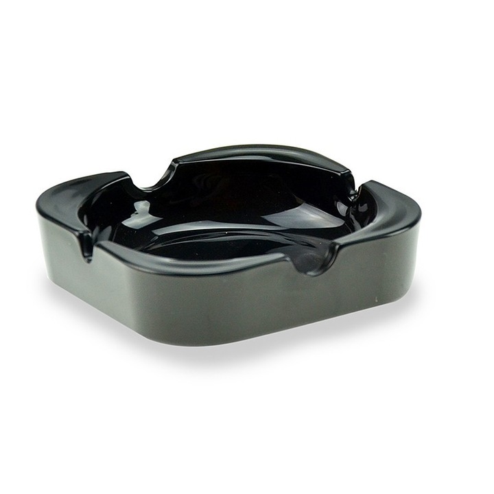 Пепелник Uniglass Square, 10, 2 см, черен, 1 брой