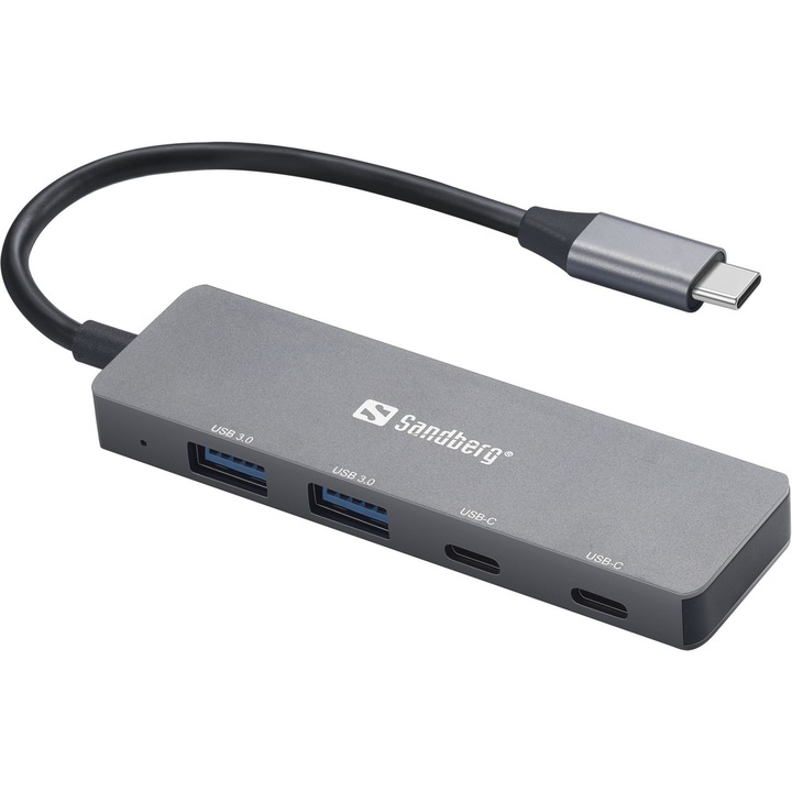 Хъб Sandberg SNB-136-50, USB-C към 2xUSB-A + 2xUSB-C