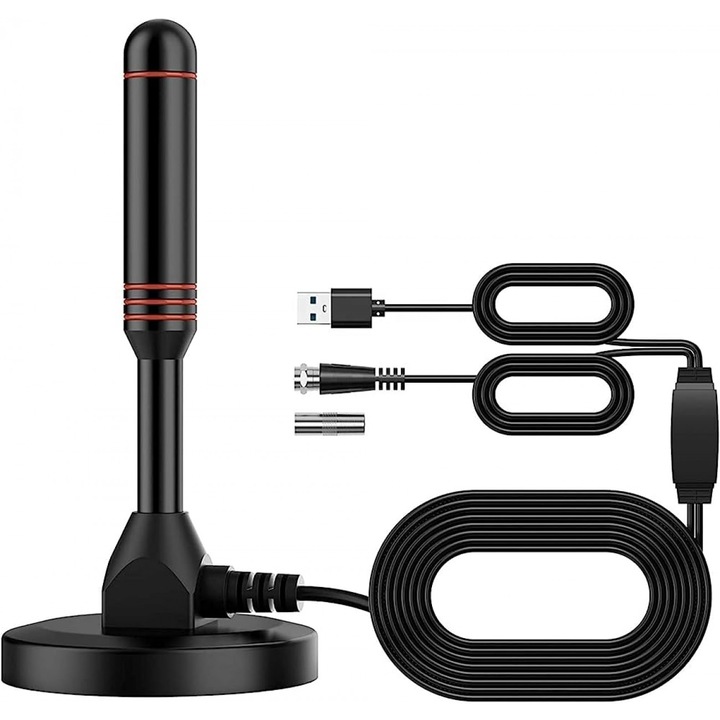 Цифрова антена Smart Technology DVB-T2, Усилвател, Магнитна основа, 30dbi