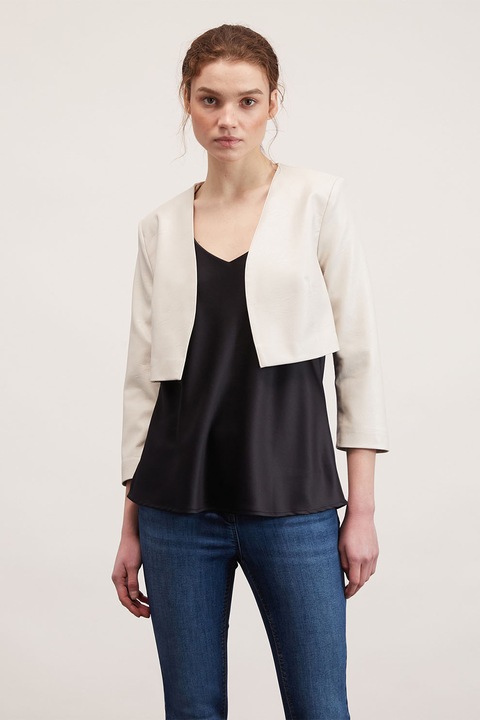 Motivi, Jacheta crop de piele ecologica, Crem, L