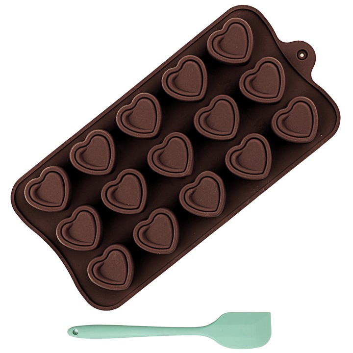 Forma din Silicon pentru Ciocolata de Casa, 21*10.5*1.5cm, model Love
