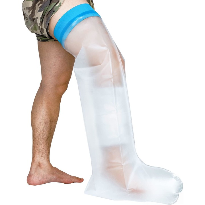 Protectie picior, Husa pentru ghips baie, JENUOS®, Impermeabil, 78x44.5x21cm, Transparent