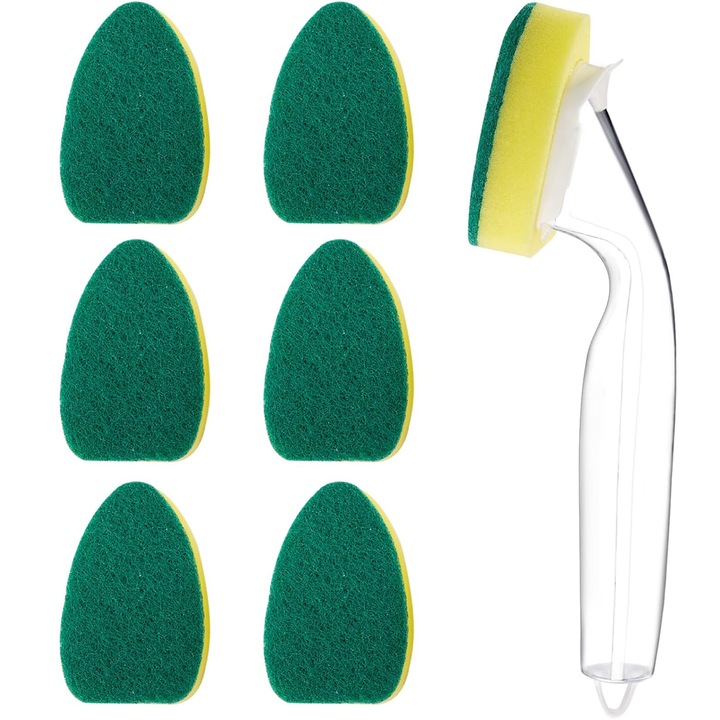 Set de 7 bureti si maner, JENUOS®, Galben/Verde