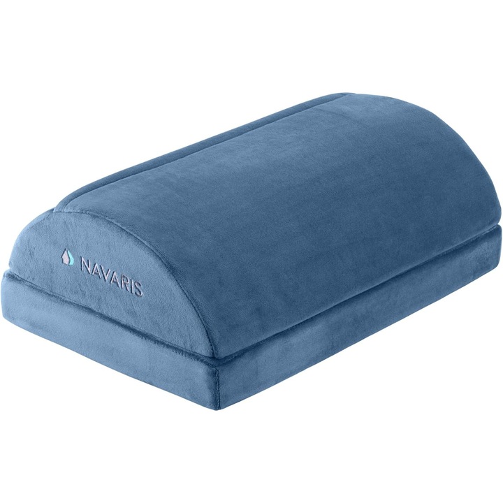 Navaris prémium ergonomikus lábtámasz, 2 magassági pozíció, kivehető és állítható, többfunkciós, lábfűtő zseb, fájdalomcsillapító, bársony, kék