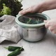 Set 3 boluri din inox cu capac, Navaris, argintiu, 3 dimensiuni, 16 cm, 20 cm, 24 cm