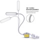 Ergonomikus lámpa 40 LED-es mágnessel varrógépekhez, JENUOS®, Sárga fény, 360 fokos elforgatás, Fehér