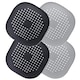 Set 4 Site Chiuveta, enkourakoko®, Ronyes, pentru Protectie Scurgere cu Ventuze, baie sau bucatarie, Silicon, 14*14 cm, Negru/Gri