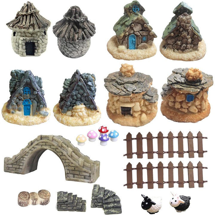 Kerti dekoráció, Excitat®, 17 db, gyanta, szín