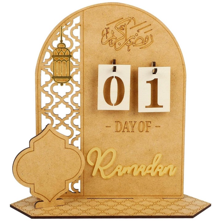 Calendar advent, oein, Lemn, Bej