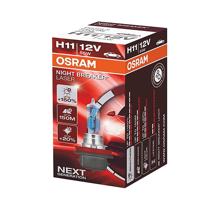Халогенна крушка H11 12V Osram Night Breaker Laser NextGen +150%