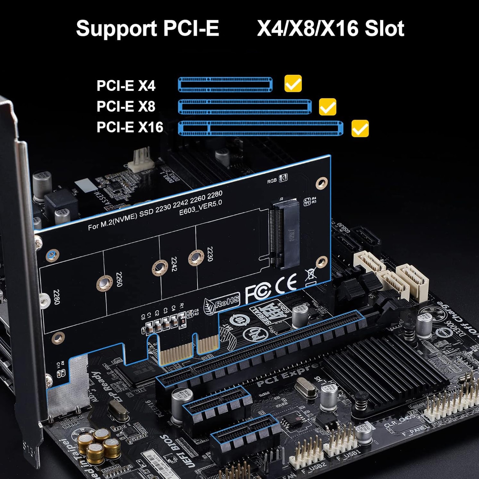 Unitati Ssd Adaptor M.2 NVME SSD la PCIe, Axroad Mall, Unitati SSD 2280, 2260, 2242 ...
