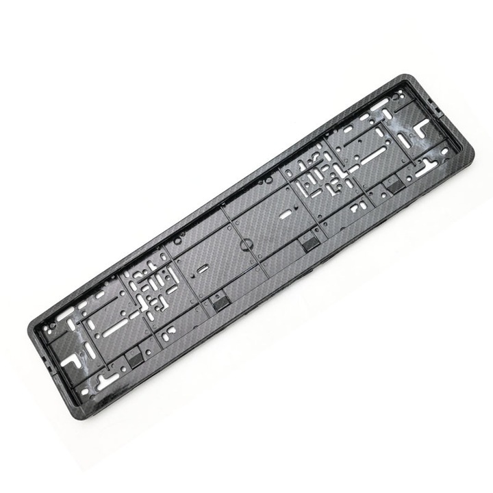 Suport numar inmatriculare, Carbon fiber，52.5x13.5cm, Negru