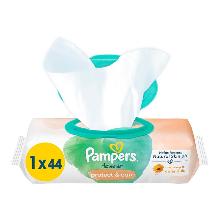Pampers Harmonie Protect & Care servetele umede, 44 buc