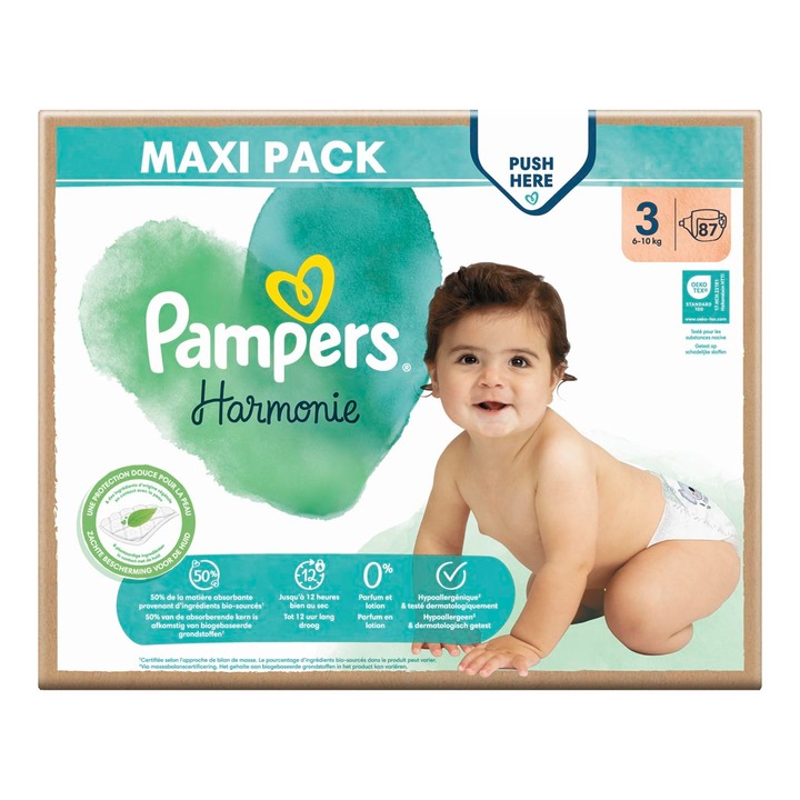 Pampers Harmonie pelenka, Midi 3, 6-10 kg, Maxi Pack, 87 db