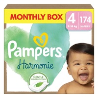 Scutece Pampers Harmonie, Maxi 4, 9-14 kg, pachet lunar de scutece, 174 buc