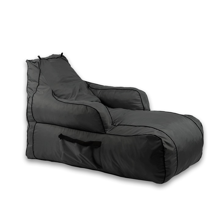 Gaming fotel, Pufrelax Player, Memory Mix szivacs, vízálló, sötétszürke