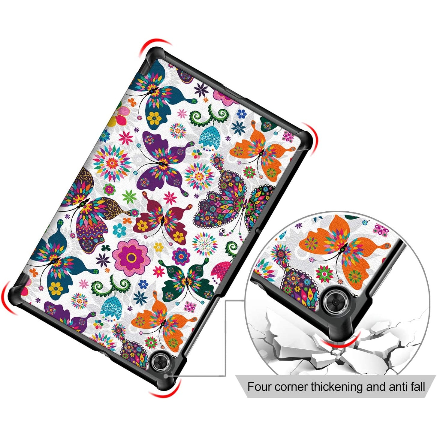 Husa Slim Sigloo, Smart Cover, Trifold, pentru tableta Samsung Galaxy Tab A7 10.4 inch (2022/2020) T500 /T505, model Butterfly