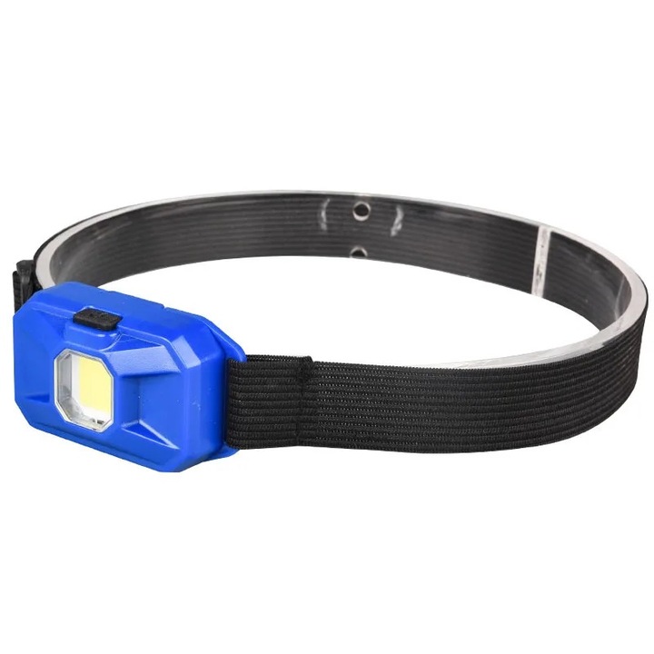 Mini Lanterna Frontala de Cap, Bigshot ZF-7003, 5W Cob Led, 3 Moduri Iluminare, Albastru