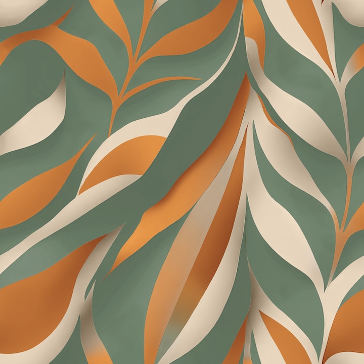 Мебелен стикер Vénilia Boho, Шарка на листа, 45 см x 2 м, Многоцветен