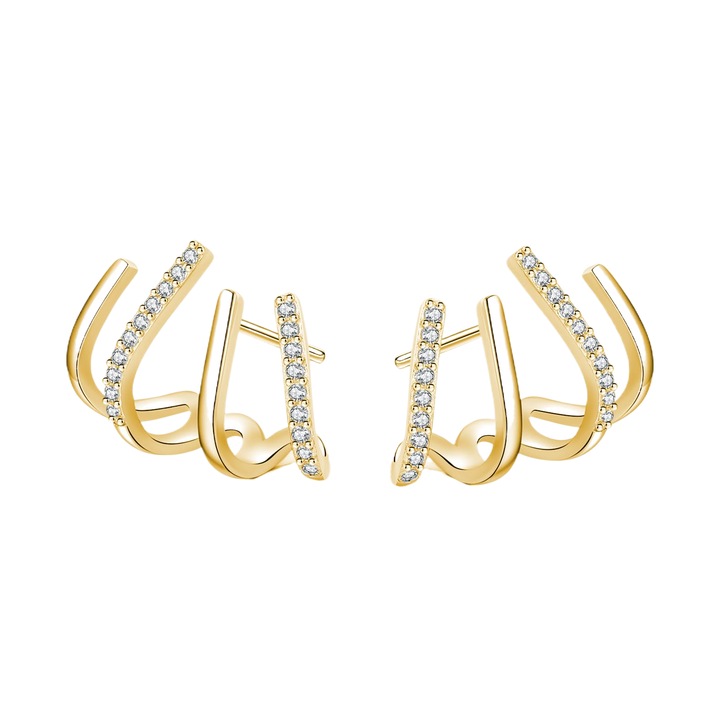 Réz fülbevaló, karmos formájú, női