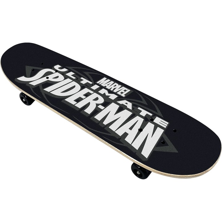 Skateboard Copii, 70 x 20cm, 9 straturi de artar, placa antiderapanta, rulmenti Abec-5, multicolor, Spiderman