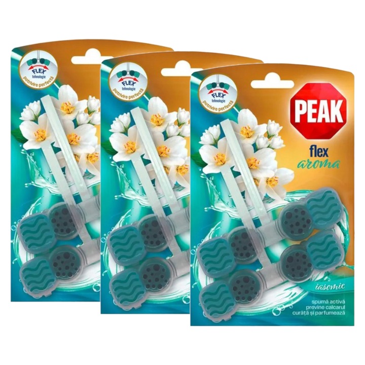 Set 3 x 2 Odorizante Peak WC Flex Aroma, Iasomie, 48 g