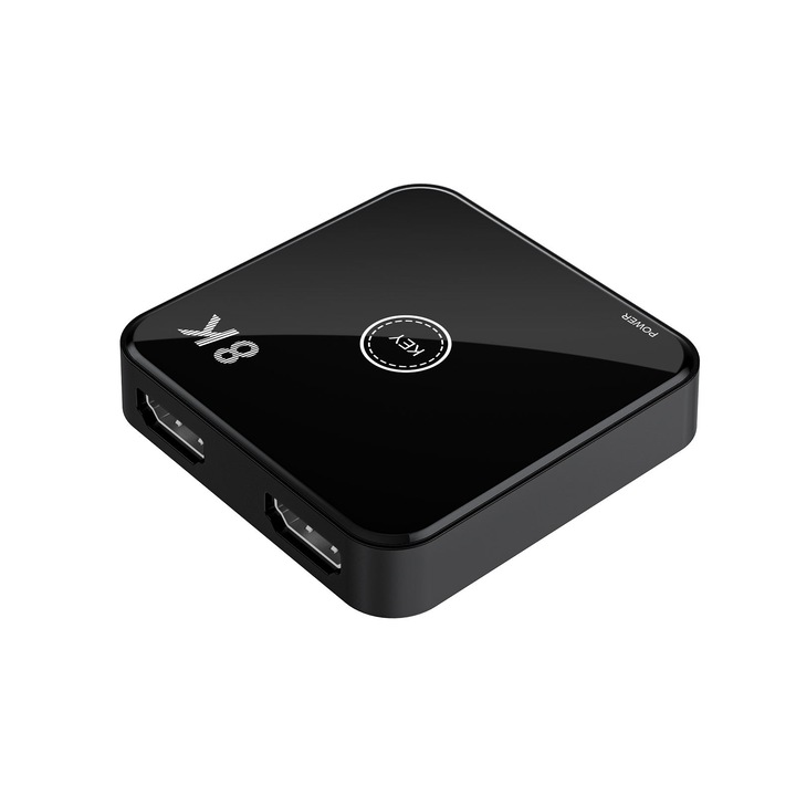 Splitter Switch HDMI2.1, 8K60HZ, 2IN 1OUT/1OUT 2IN, HUB multi Switcher, Negru