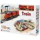 Circuit tren electric cu lumini si sunete, Mappy Retro cu accesorii, 118 piese
