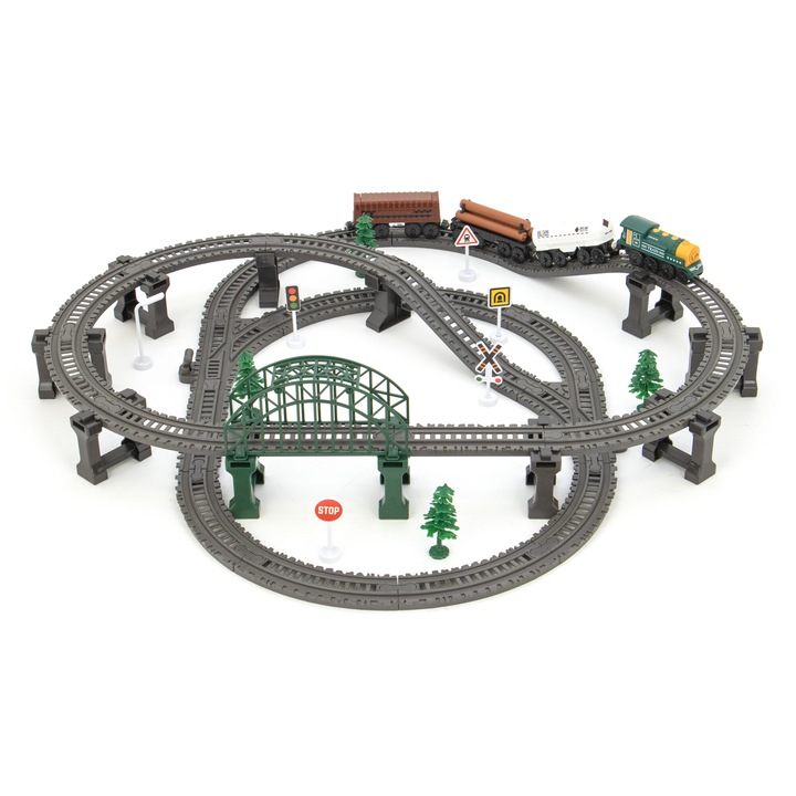 Електрическо влакче със светлини и звуци Mappy Retro, С аксесоари, 110 части