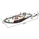 Circuit tren electric cu lumini si sunete, Mappy Retro cu accesorii, 73 piese