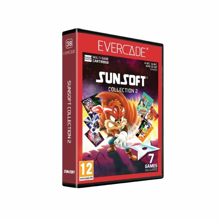 Evercade #38, Játékszoftver csomag, Sunsoft Collection 2, 7in1, Retro, Multi Game