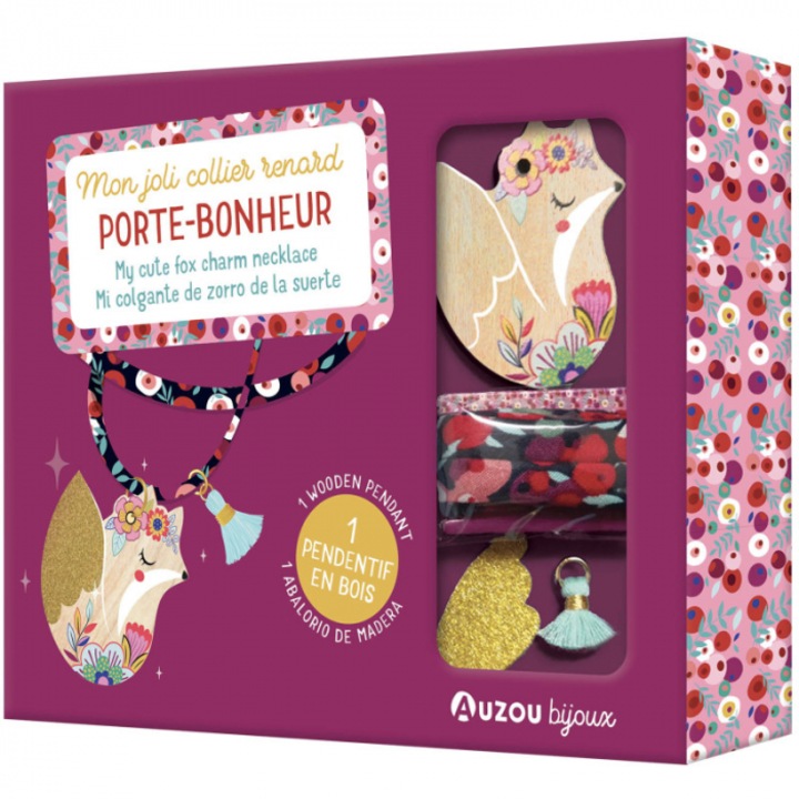 Set creativ pentru confectionat bijuterii, Auzou, My cute fox charm necklace, 6 ani+
