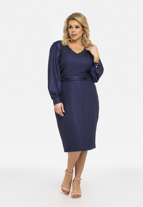 Rochie de seara ZELMA albastru marin stralucitor, Bleumarin
