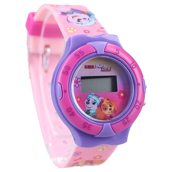 Ceas digital mana pentru copii, Paw Patrol Skye Roz