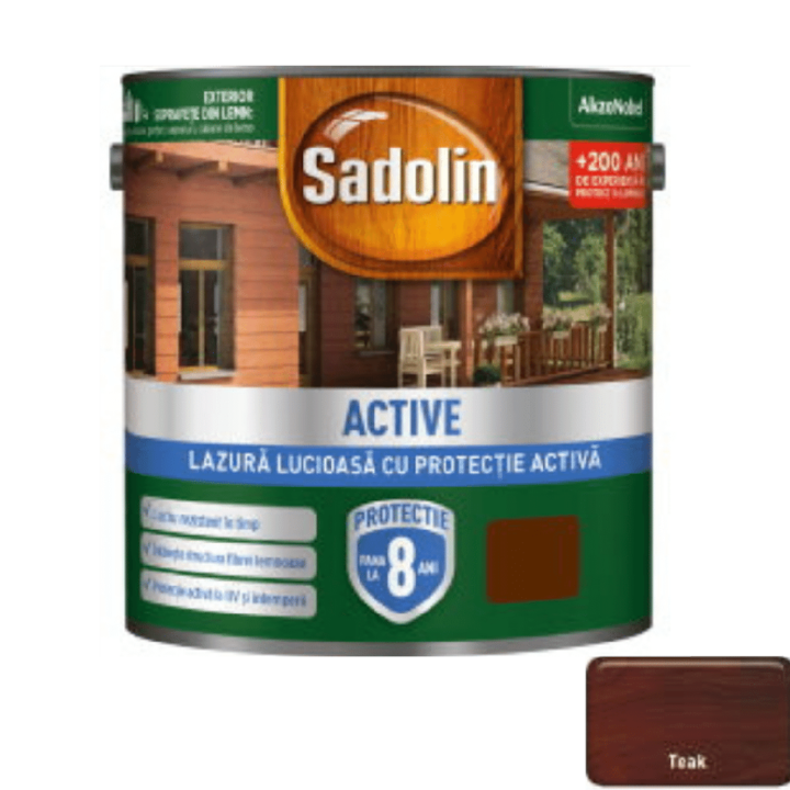 Lazura lucioasa, SADOLIN ACTIVE SB, teak 2, 5 L