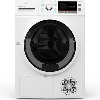 Uscator de rufe Tesla WT8H91M, Pompa de caldura, 8 kg, Clasa A++, 16 programe, Ajustare intensitate uscare, Sistem Child Lock, Delay Start, Alb