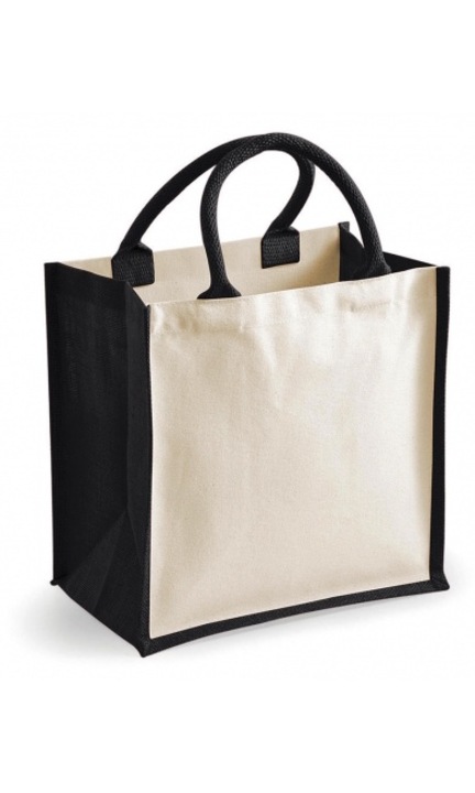 Торба от юта с памучни дръжки, вместимост от литри, 30 x 30 x 19