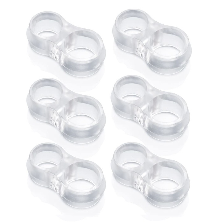 Set 6 opritoare usa, JENUOS®, pentru maner, mobil, plastic, 13 x 45 mm, Reutilizabil, Transparent