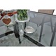 Set mobilier de gradina, masa + scaune, Focus Garden, Bolognia 150/6, Gri inchis, 6 scaune, material textil, sticla temperata, 150x90x72cm