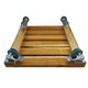 Suport ghiveci pentru flori patrat 40x40x11cm., lemn de cires impregnat cu ulei, mobil cu roti pivotante 50mm., exterior-interior, Natural Timber