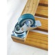 Suport ghiveci pentru flori patrat 40x40x11cm., lemn de cires impregnat cu ulei, mobil cu roti pivotante 50mm., exterior-interior, Natural Timber